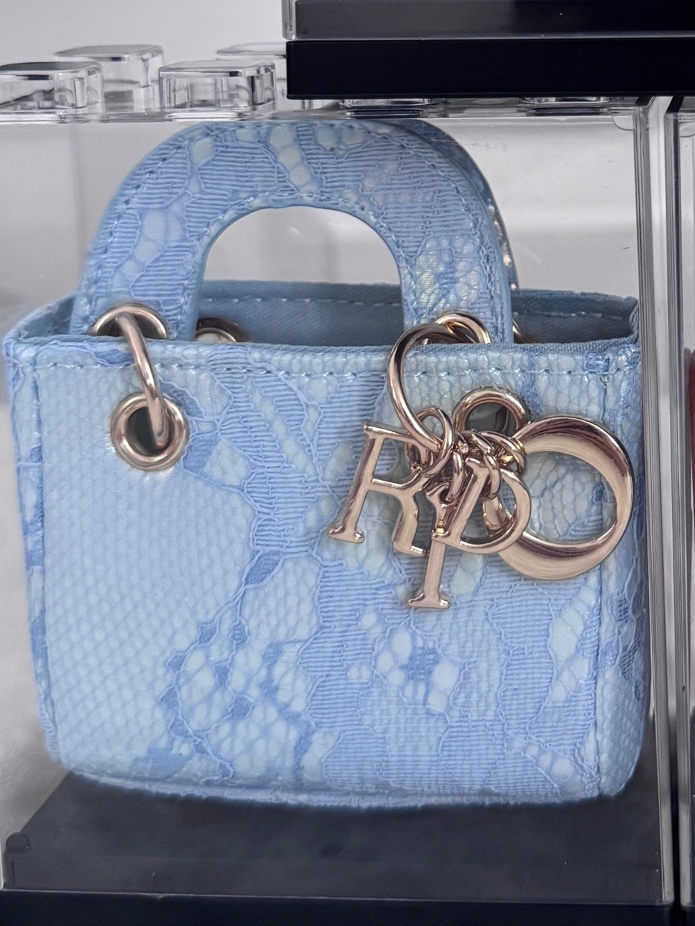 Blue Lace Mini Purse Charm